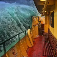 Banyak orang percaya kalau foto ini diambil di tengah samudra. Padahal, aslinya bukan. (Via: instagram.com/ihaig72)