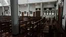 Bangku-bangku berjajar rapi usai penyerangan Gereja St Lidwina Bedog, Sleman, Yogyakarta, Minggu (11/2). (Liputan6.com/Arya Manggala)