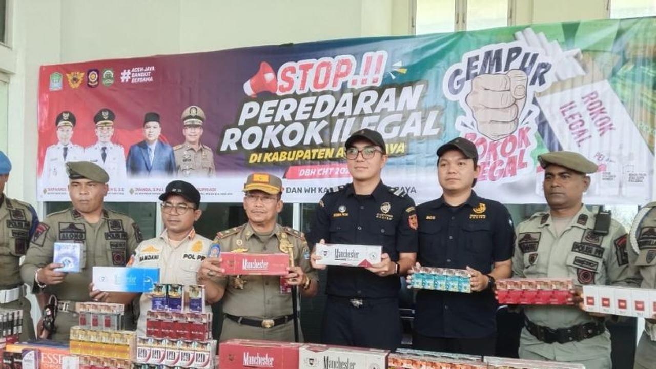 Fakta Unik: 62 Ribu Batang Rokok Ilegal Senilai Rp48 Juta Disita di Aceh Jaya