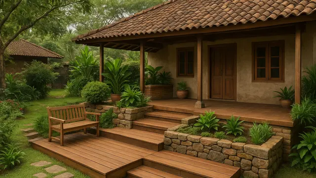 8 Model Teras Rumah Sederhana di Kampung/Ilustrasi gambar oleh AI