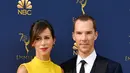 Dilansir dari E! News, Sophie Hunter hadir di Emmy Awards 2018 dengan gaun kuning dan memamerkan perutnya yang semakin membuncit. (FRAZER HARRISON / GETTY IMAGES NORTH AMERICA / AFP)