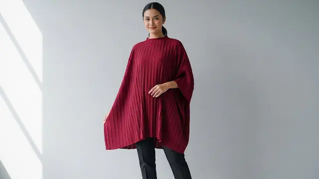 Tunik Oversize Polos Bertekstur