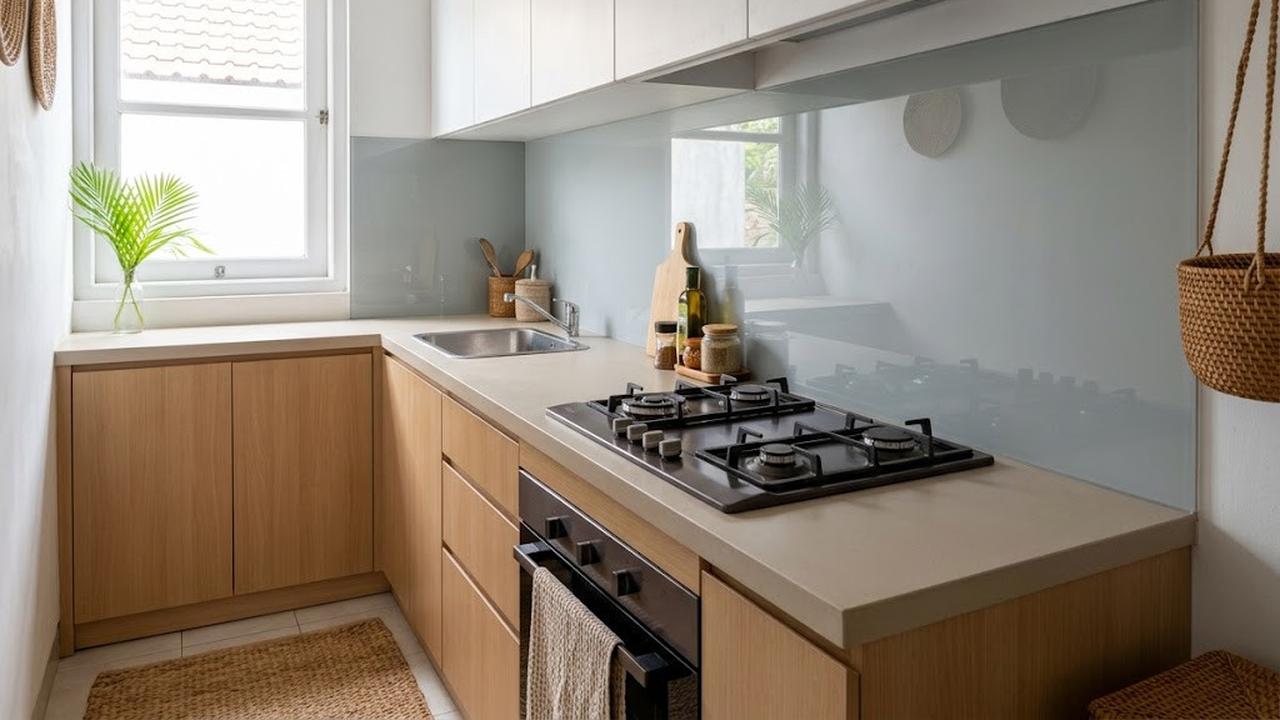 Backsplash Kaca Tempered