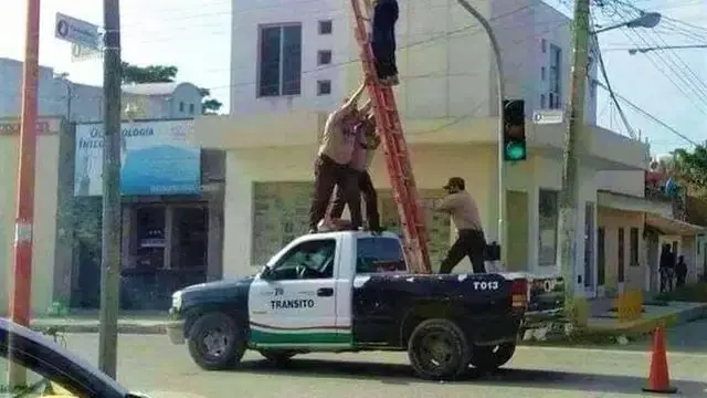 6 Potret Orang Kerja Sama Pakai Tangga Ini Bikin Deg-degan Lihatnya