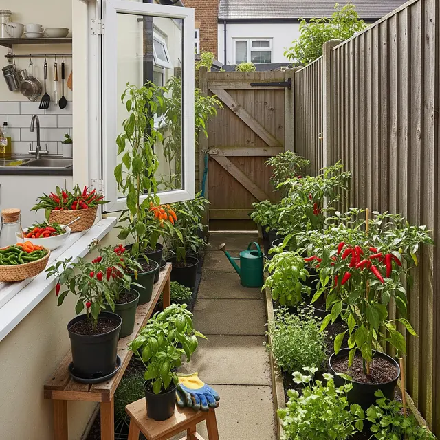 Kebun Cabai Mini di Halaman Sempit Rumah Subsidi (Image by Gemini AI)