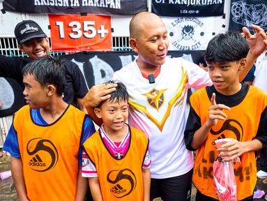 Salah satu pengisi suara di film animasi Garuda Di Dadaku, Oki Rengga menghadiri gelaran Liga Akamsi. (Dok. Film Animasi Garuda Di Dadaku)