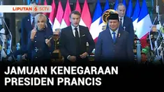 Usai melakukan pertemuan bilateral, Presiden Prabowo Subianto menggelar jamuan makan malam kenegaraan Presiden Prancis, Emmanuel Macron, di Istana Negara, Jakarta, Rabu malam. Presiden Prabowo menyebut kunjungan Presiden Macron dan ibu negara memilik...