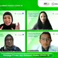 Peluncuran roadshow seminar literasi digital menghadirkan Moderator Devie Rahmawati, Manajer Kebijakan Publik WhatsApp Indonesia Esther Samboh, Dokter dan Relawan COVID-19 dr. M. Fajri Adda'i, Dir Tata Kelola Aptika Kemkominfo Mariam F. Barat (FOTO: Ist)