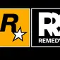 Logo Rockstar Games (kiri) dan Remedy Entertainment (kanan)
