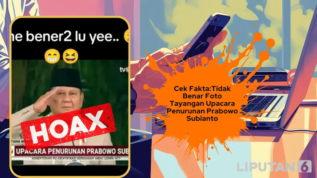 Cek fakta foto tayangan upacara penurunan Presiden Prabowo Subianto