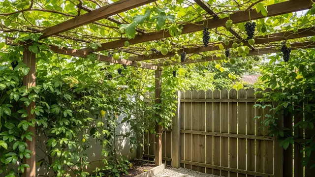 Kebun Buah Vertikal di Pagar atau Pergola