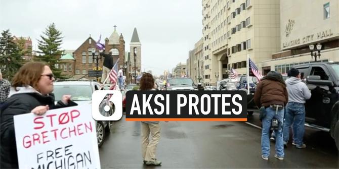 VIDEO: Demonstrasi Warga Michigan Minta Pemerintah AS Cabut Lockdown