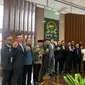 Delapan fraksi parlemen di DPR kembali menyampaikan sikap menolak pemilu proporsional tertutup, Selasa (30/5/2023). (Liputan6.com/ Delvira Hutabarat)