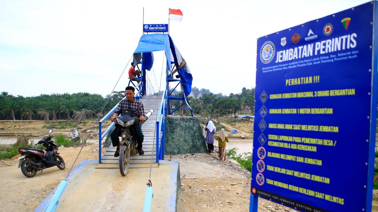Jembatan Gantung Lubuk Sidup Pulihkan Nadi Ekonomi dan Mobilitas Masyarakat di Aceh Tamiang