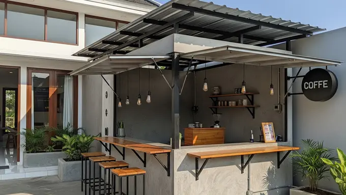 Warung Kopi Industrial Minimalis