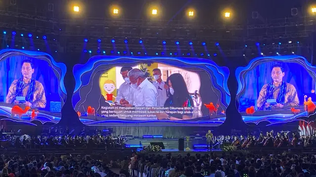 Perayaan Natal Nasional 2024 di Indonesia Arena, GBK Jakarta, Sabtu (28/12/2024).