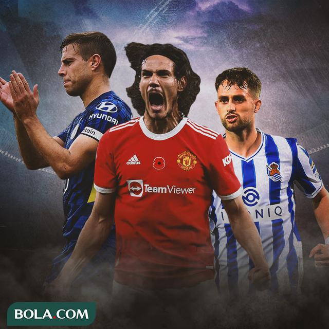 Ilustrasi - Cesar Azpilicueta, Edinson Cavani, Adnan Januzaj