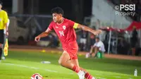 Timnas Indonesia unggul 1-0 atas Myanmar lewat gol yang dicetak Asnawi Mangkualam pada menit ke-77. Gol Asnawi Mangkualam tercipta setelah memanfaatkan kemelut dari lemparan ke dalam Pratama Arhan. (Foto: PSSI)