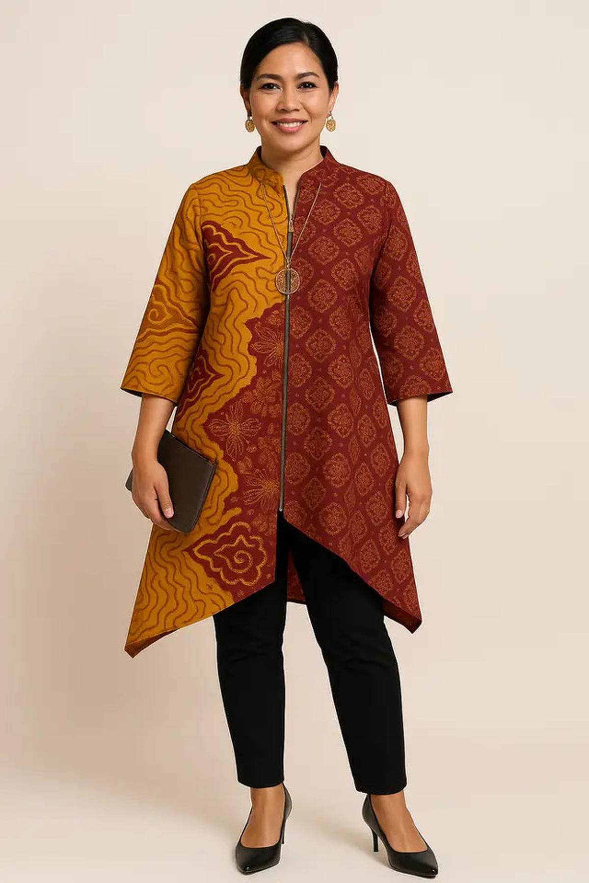 7 Inspirasi Model Tunik Batik Resleting Depan Terbaru, Cocok untuk Acara Formal hingga Kasual