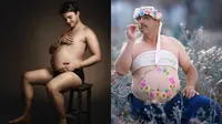 Kocak, Begini Jadinya Jika Pria Berperut Buncit Lakukan Foto Maternity