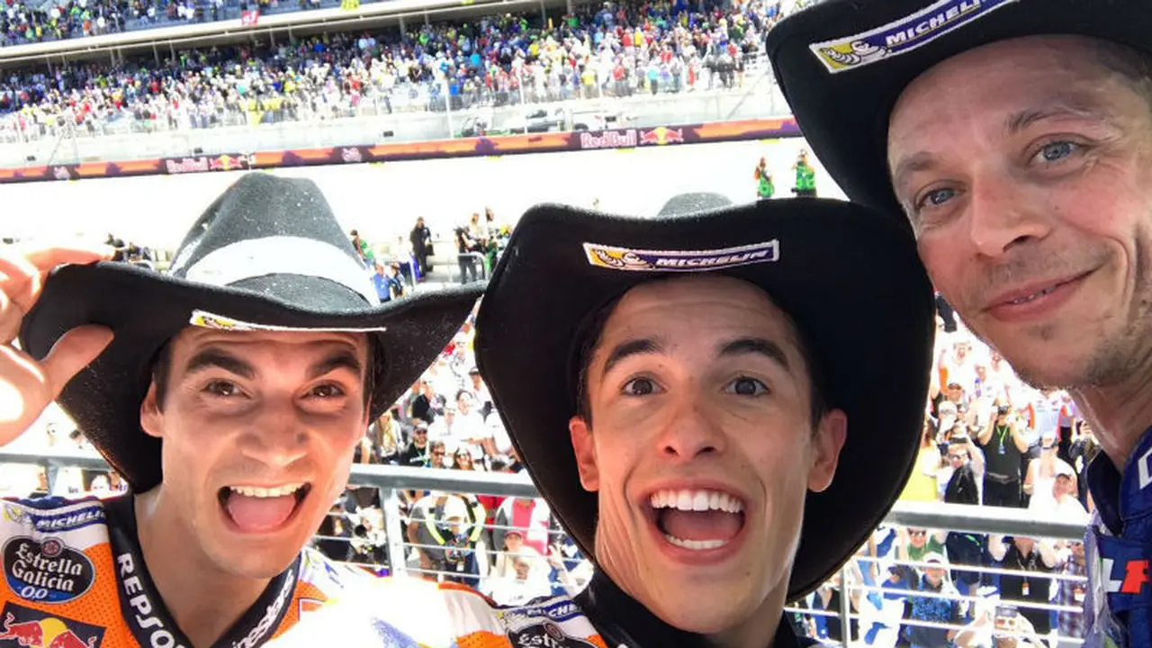 Dani Pedrosa, Marc Marquez, dan Valentino Rossi.