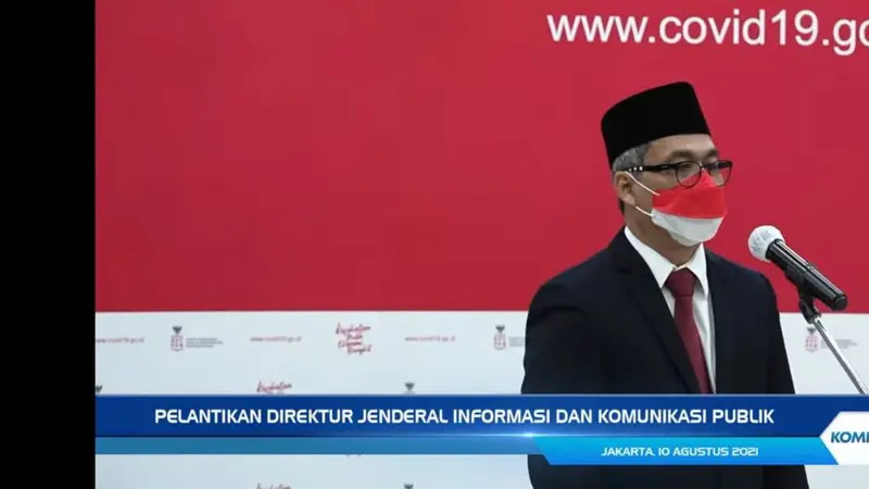 Usman Kansong saat pelantikan sebagai Direktur Jenderal Informasi dan Komunikasi Publik Kementerian Komunikasi dan Informatika