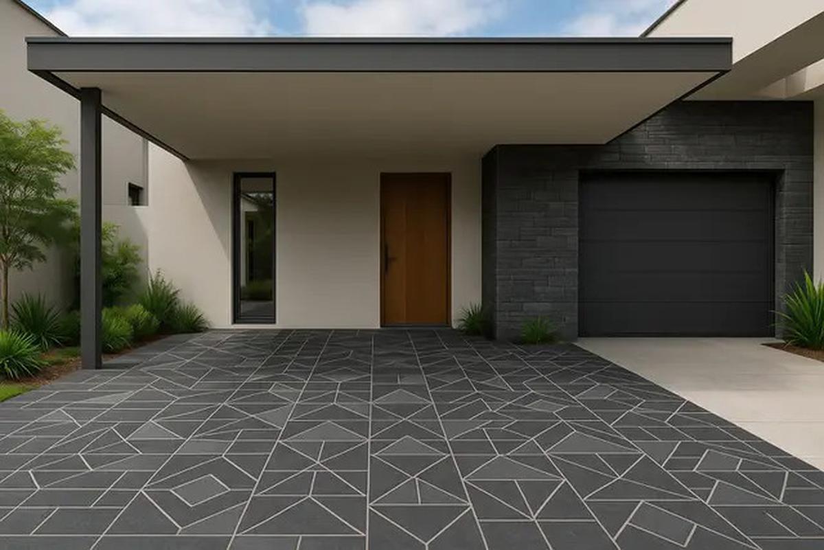 8 Inspirasi Carport dengan Batu Andesit 2025, Tampil Kokoh dan Elegan di Hunian Minimalis