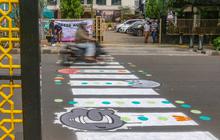 FOTO: Zebra Cross Unik Kreatif Warga di Jalan Soepomo Jadi Perhatian Publik