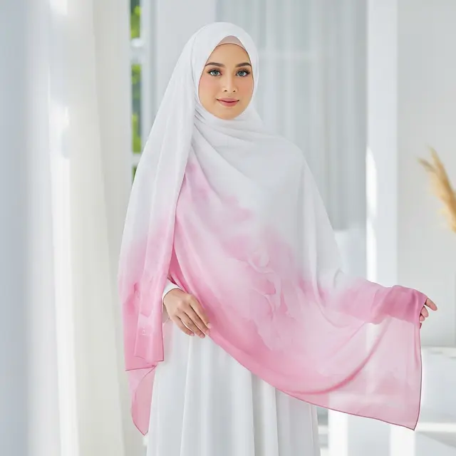 Ilustrasi Hijab Pashmina Gradasi