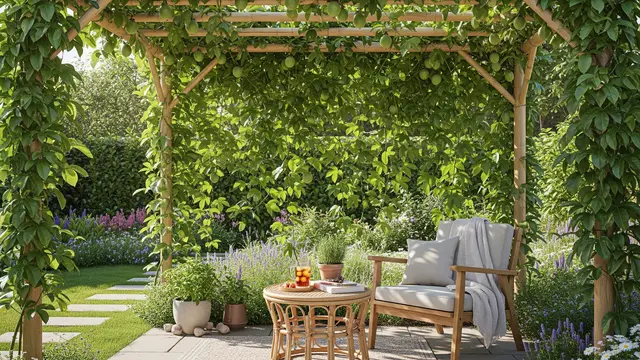 Pergola Bambu untuk Area Bersantai