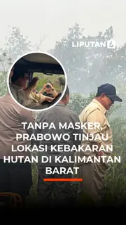 Tanpa Masker, Prabowo Tinjau Lokasi Kebakaran Hutan di Kalimantan Barat