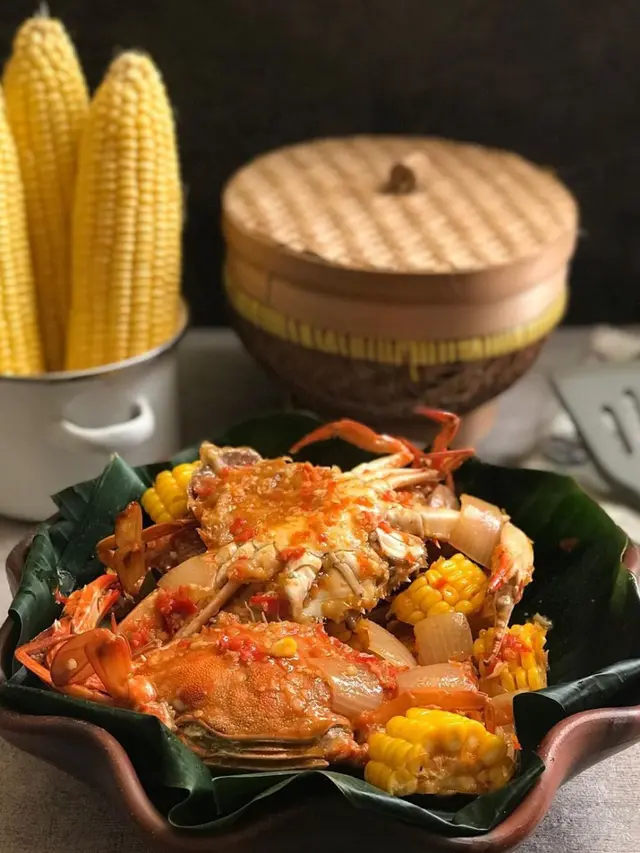 Sepiring kepiting saus Padang