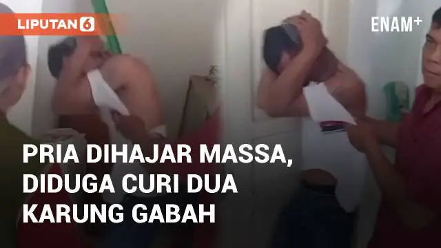 VIDEO: Detik-detik Pria Dihajar Massa Karena Diduga Curi Dua Karung Gabah di Indramayu