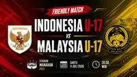 Timnas Indonesia U-17 akan menjalani laga uji coba internasional melawan Malaysia U-17.