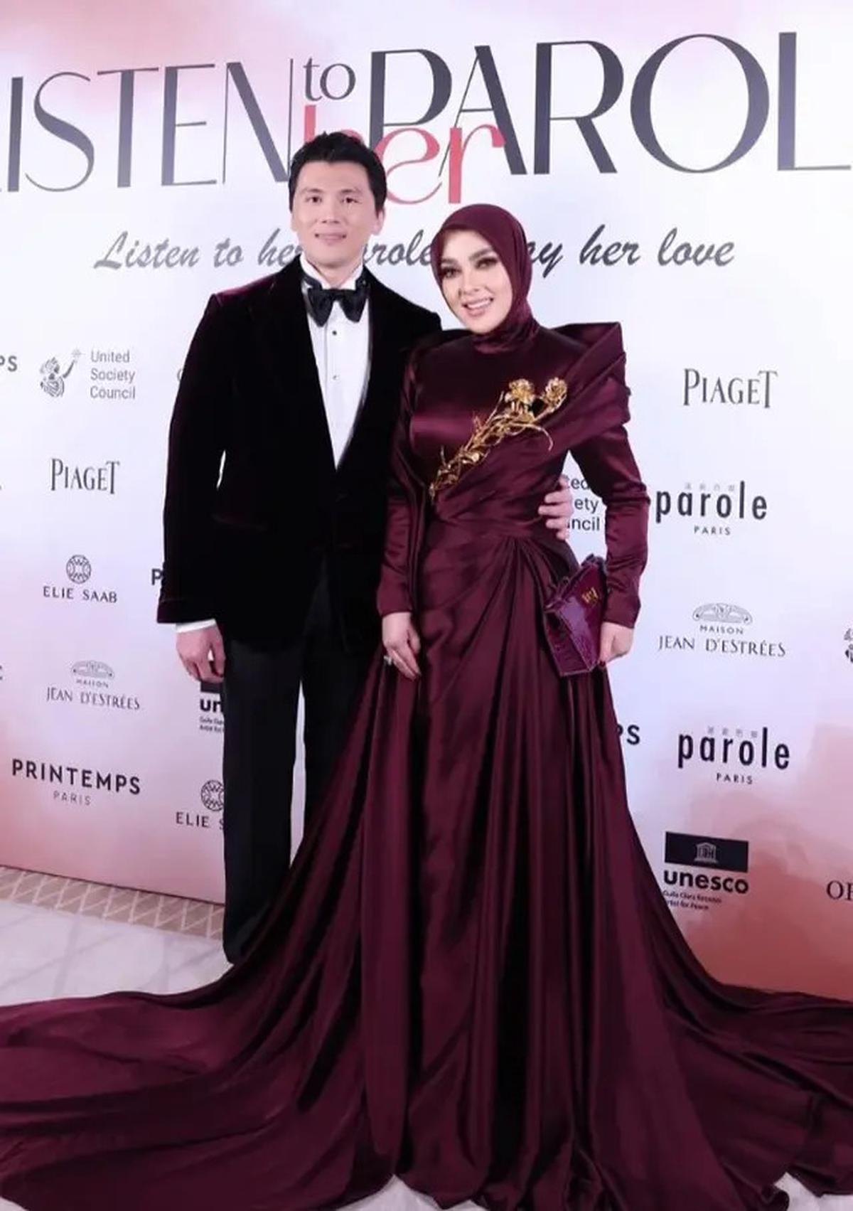 Model Gaun Couture Muslim Ungu Syahrini di Acara UNESCO, Elegan dan Mewah