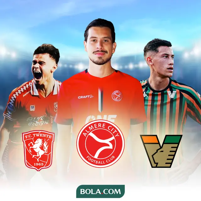 Ilustrasi - Mees Hilgers Twente FC, Thom Haye Almere City FC, Jay Idzes Venezia