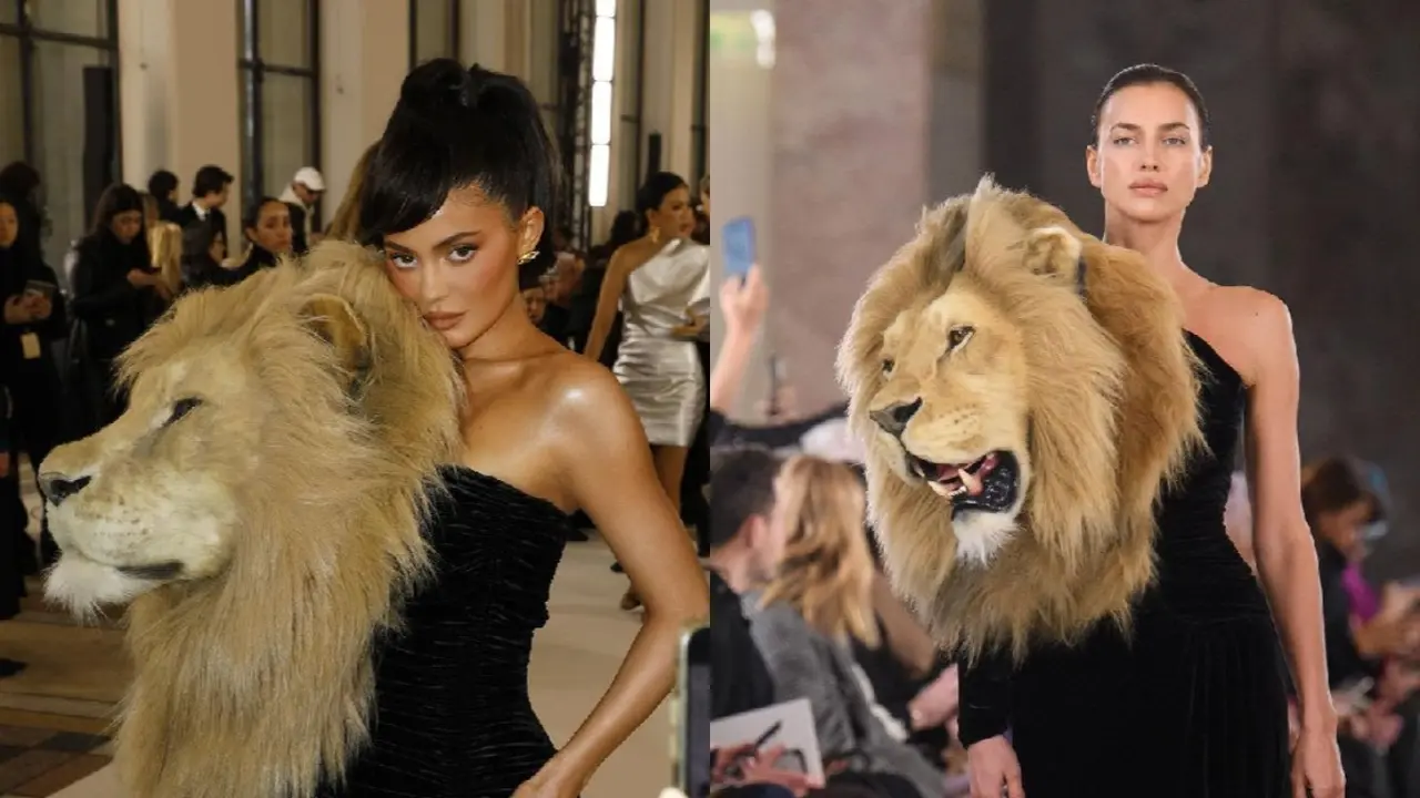 Adu Gaya Kylie Jenner dan Irina Shayk Kenakan Strapless Dress Berkepala Singa, Siapa yang Lebih Roar?