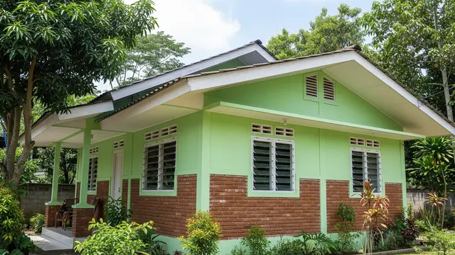 Warna Cat Rumah Tembok Bata Merah agar Tidak Menyerap Panas/Gemini AI