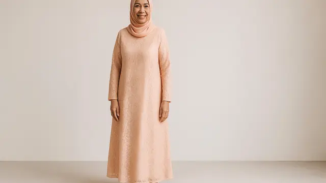 Model Gamis Brokat Warna Pastel yang Trendi di 2025/Ilustrasi gambar oleh AI