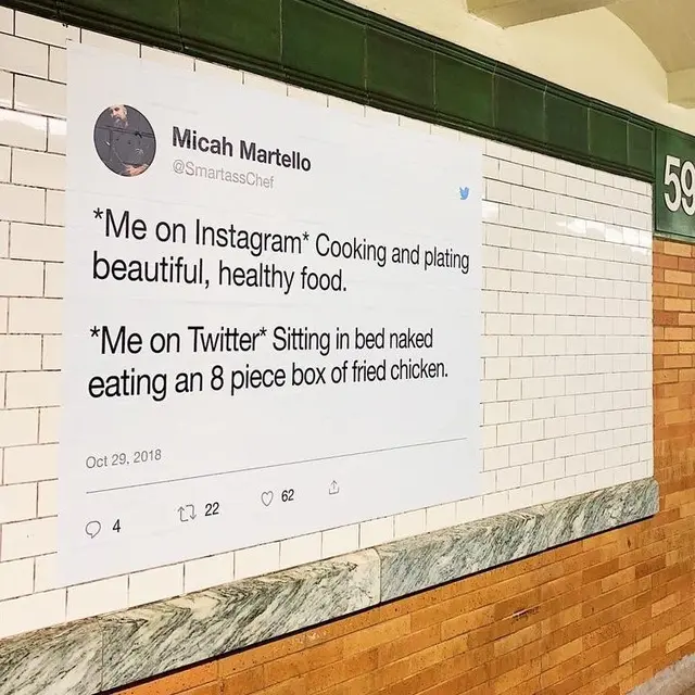 Twit Dipajang di Stasiun Kereta Amerika