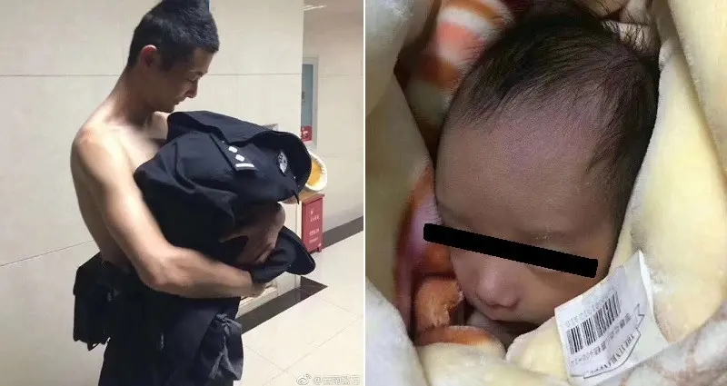 Terpuji, Polisi Selimuti Bayi yang Dibuang dengan Seragamnya