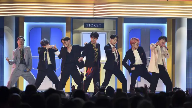 BTS di Billboard Music Awards 2019 (Photo by Chris Pizzello/Invision/AP)