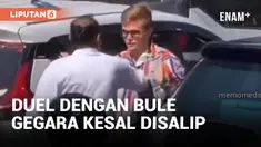 Kesal Disalip, Pria Berpakaian Adat Bali Duel Lawan Bule