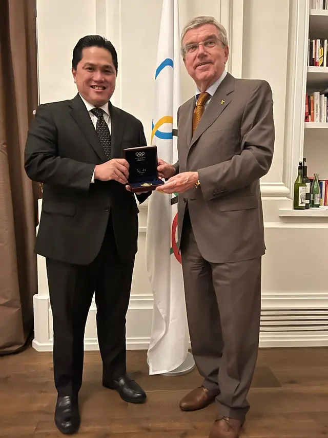 Menteri BUMN  Erick Thohir bertemu secara khusus dengan Presiden IOC, Thomas Bach di Jenewa, Swiss, Senin (3/10/2022).