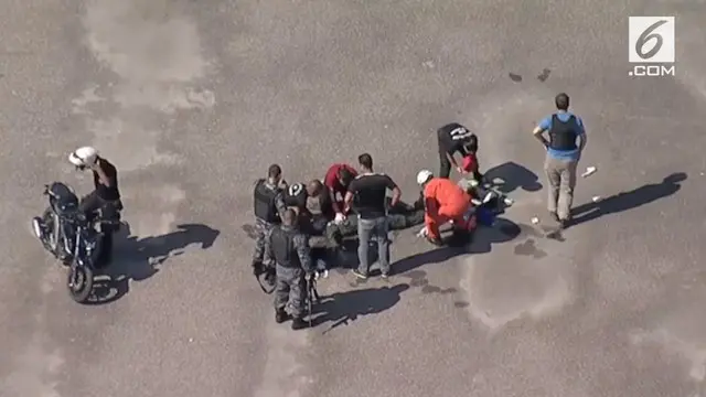 VIDEO: Helikopter Polisi Brasil Jatuh, 1 Tewas