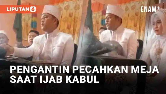 VIDEO: Pengantin Pria Terlalu Semangat, Pecahkan Meja Saat Ijab Kabul