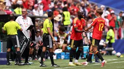 Lukaku bermain dari bangku cadangan menggantikan Charles De Ketelaere pada menit ke-65 ketika Belgia tertinggal 0-1 dari Mesir. (AFP/Getty Images/Fran Santiago)