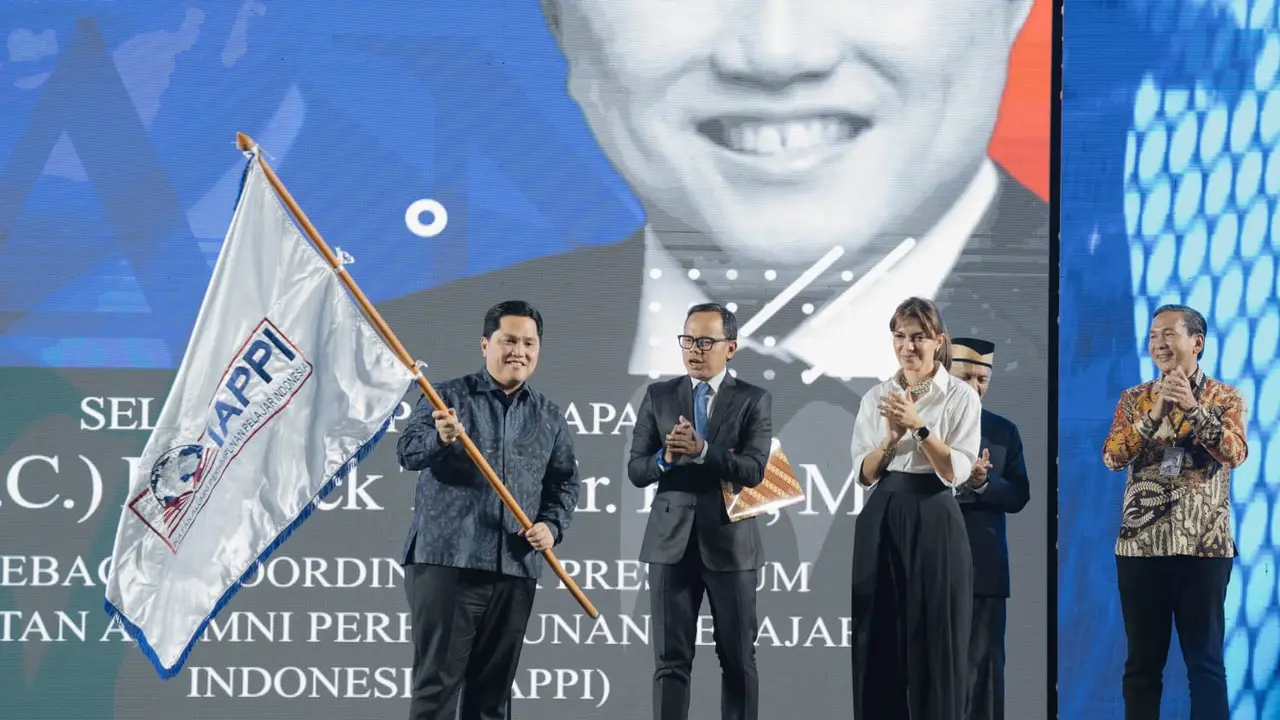 Erick Thohir resmi dilantik sebagai Koordinator Presidium Ikatan Alumni Perhimpunan Pelajar Indonesia (IAPPI). Upacara pelantikan pucuk pimpinan tersebut berlangsung di Smesco Jakarta, Kamis, 12 Oktober 2023 (Istimewa)