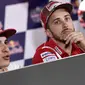 Marc Marquez sempat menyebut Andrea Dovizioso sebagai kandidat bagus pengganti Dani Pedrosa mulai MotoGP 2018. (JAVIER SORIANO / AFP)