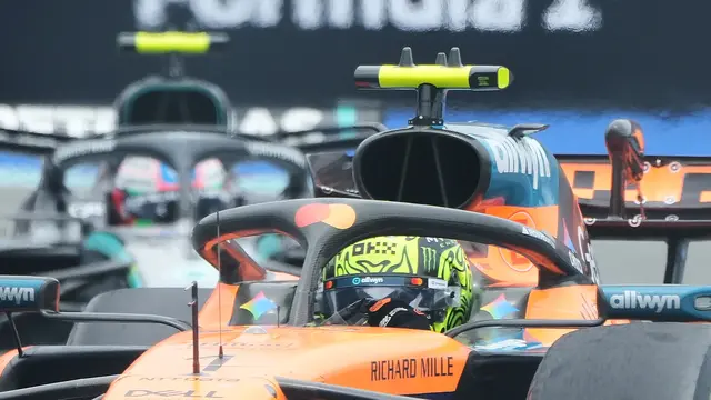 Pembalap McLaren Lando Norris dalam balapan Formula 1 Grand Prix Miami, Minggu, 3 Mei 2026, di Miami Gardens, Florida. (AP Photo/Lynne Sladky)